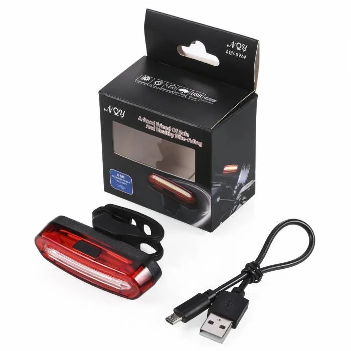 Задний маячок AQY-096 IPX4 USB 120 LM Red/blue
