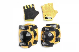 Защита для детей Green Cycle Flash наколенники, налокотники, перчатки, желтый, GUR-87-55