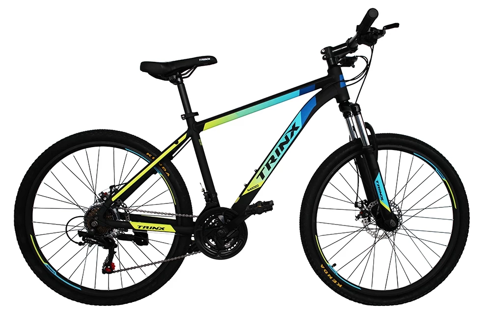 Велосипед 26" Trinx Majestic M100 Matt black/blue/yellow