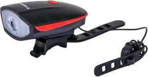 Звонок велосипедный электронный с мигалкой-габаритомTrinx TC03 , черный/красный