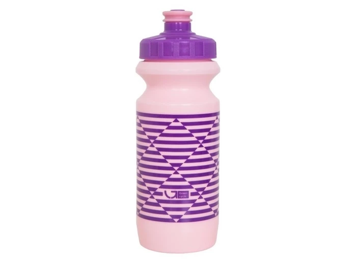 Фляга 0,6 Green Cycle STRIPES с большим соском, pink nipple/ purple cap/ pink bottle, BOT-34-32