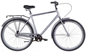 Велосипед 28" Dorozhnik COMFORT MALE Velosteel (2022) серый с багажником и крыльями, OPS-D-28-285