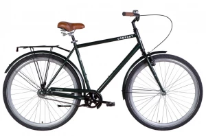 Велосипед 28" Dorozhnik COMFORT MALE Velosteel (2022) темно-зеленый  с багажником и крыльями, OPS-D-28-287