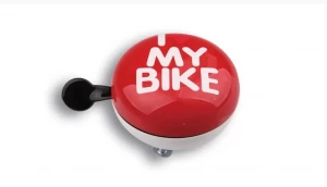 Звонок Динг-Донг Green Cycle GBL-458 I love my bike диаметр 80мм красный, BEL-53-21