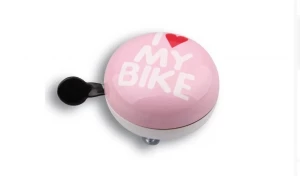 Звонок Динг-Донг Green Cycle GBL-458 I love my bike диаметр 80мм розовый, BEL-79-70
