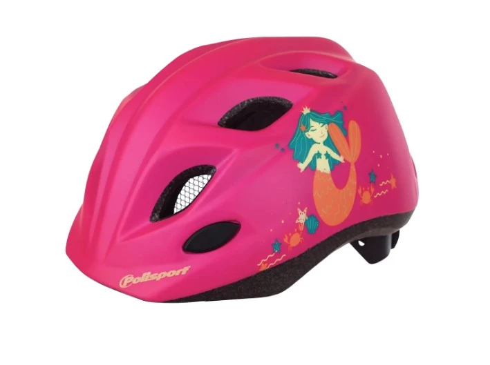 Шлем детский POLISPORT Kids XS Premium (48-52 см) LED (мигалка) Русалка In-Mold, 8740800016