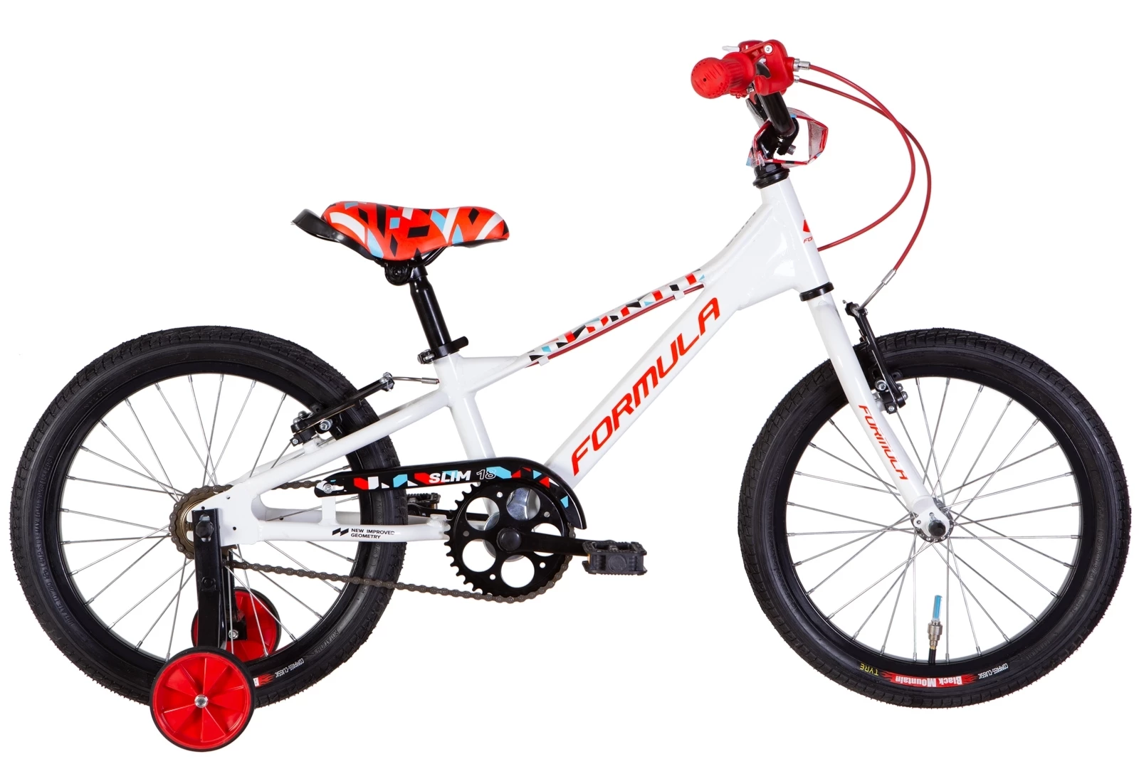 Велосипед 18" Formula SLIM (2022) белый с красным, OPS-FRK-18-115