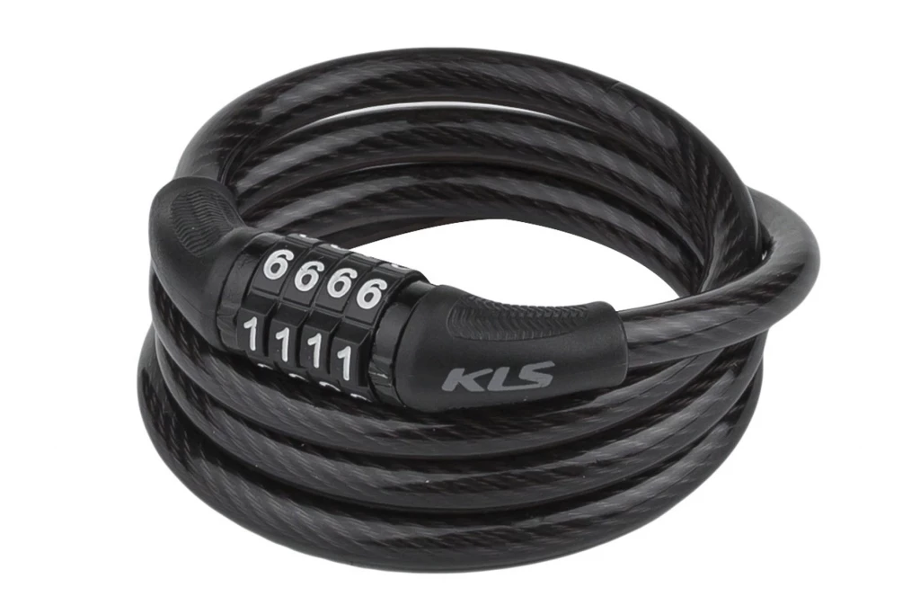 Замок тросиковый кодовый кодовый KLS Code 8x1000мм черный, 8585019309815