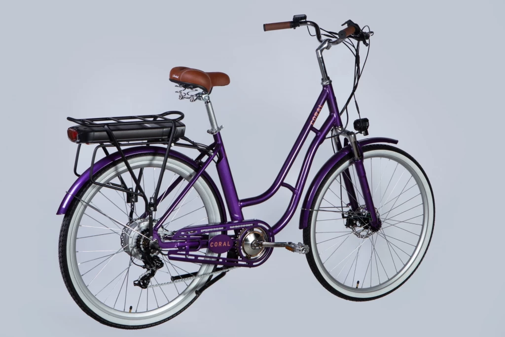 Велосипед с электроприводом 28" AL Dorozhnik eCORAL DD FR рама-19" 36B 12.5А*ч 500Вт фиолетово-синий YS 750 2025, ELB-D-28-077
