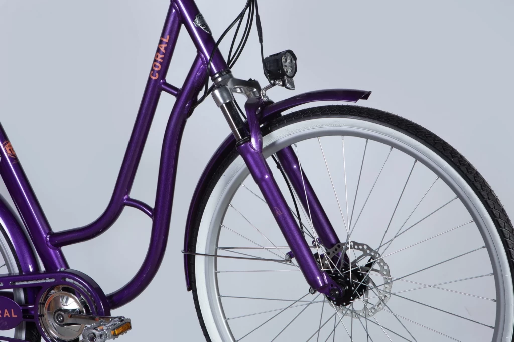 Велосипед з електроприводом 28" AL Dorozhnik eCORAL DD FR рама-19" 36B 12.5А*г 500Вт фіолетово-синій YS 750 2025, ELB-D-28-077