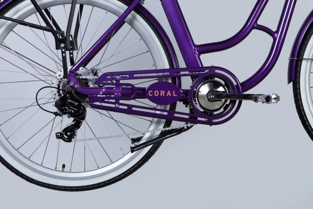 Велосипед з електроприводом 28" AL Dorozhnik eCORAL DD FR рама-19" 36B 12.5А*г 500Вт фіолетово-синій YS 750 2025, ELB-D-28-077